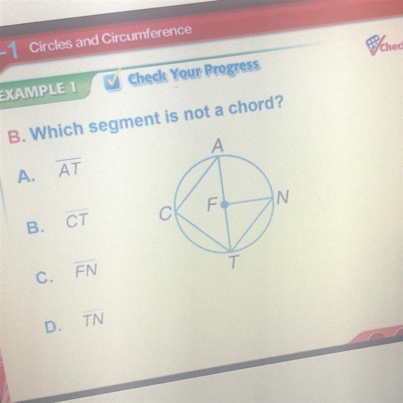 Plz help which one is not a chord-example-1