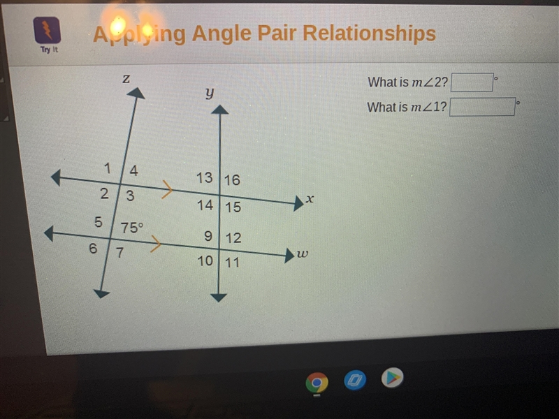 What is angle m 2 ? What is angle m 1?-example-1