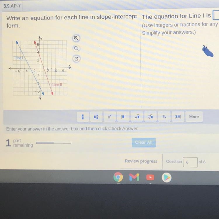 The equation for line 1 is-example-1