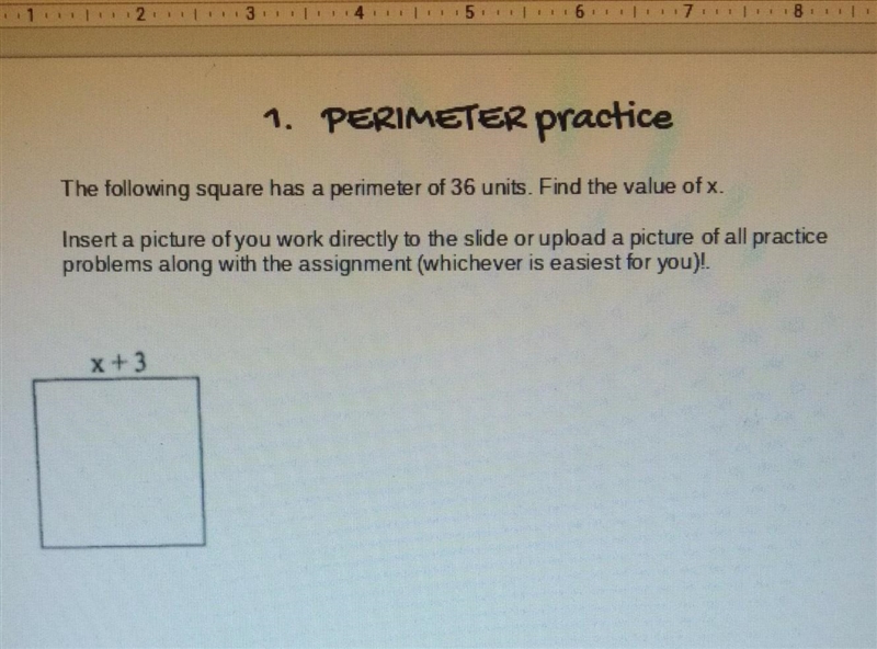 Perimeter and value of x show all work​-example-1