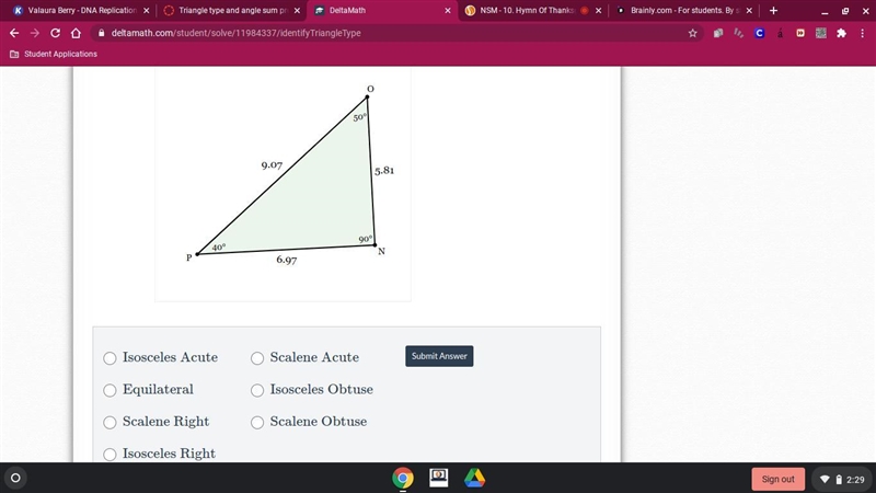 Determine the type of triangle that is drawn below. PLZZ ASAP-example-1