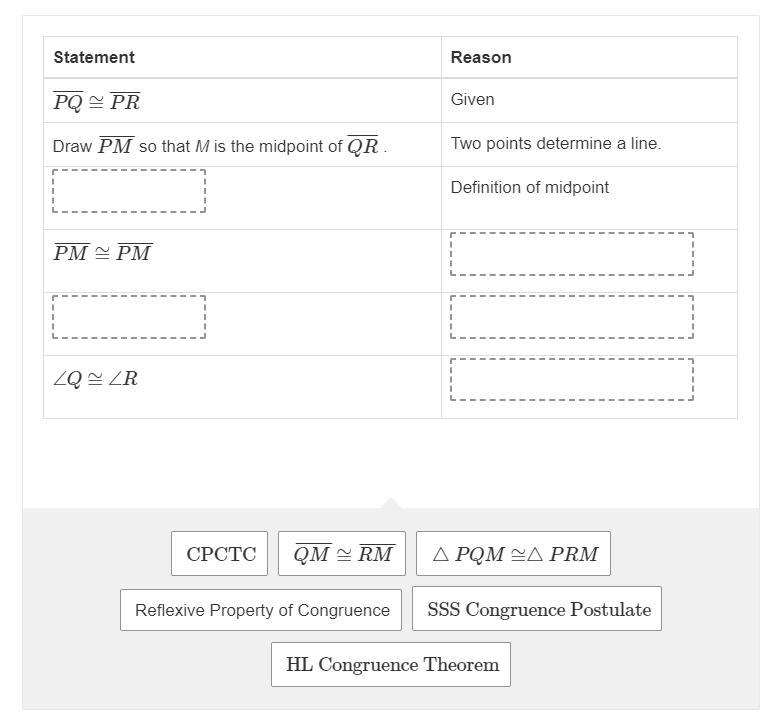 Please help urgent!! Drag and drop a statement or reason to each box to complete the-example-2