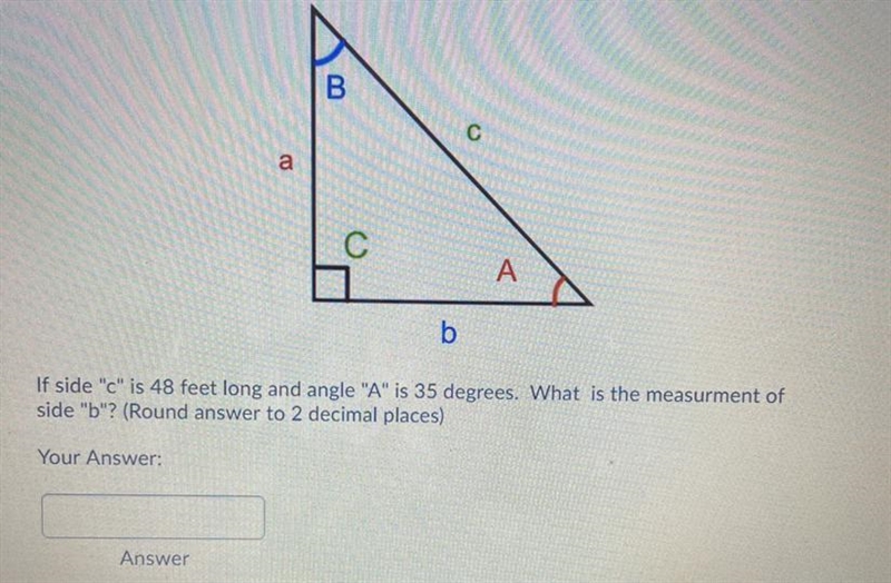 Can someone help me solve this? What is side b? Thank you-example-1