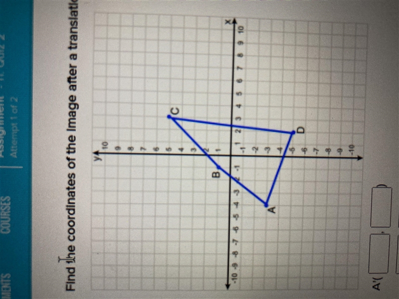 Find the coordinates of the image after a translation of the figure below using Find-example-1