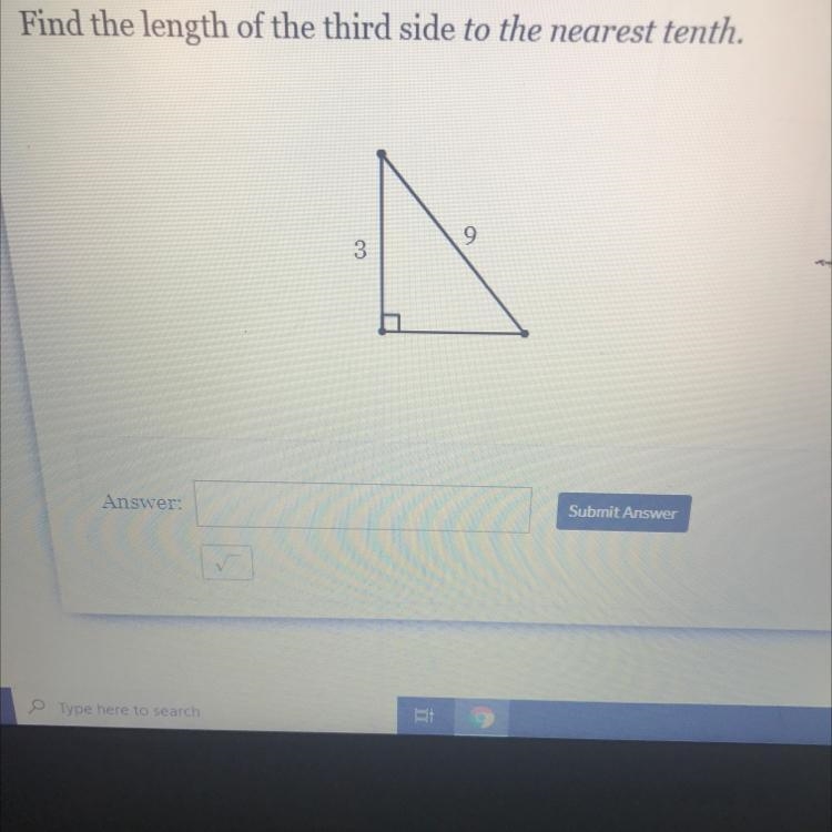 Find the length of the third side to the nearest tenth. 3 9-example-1