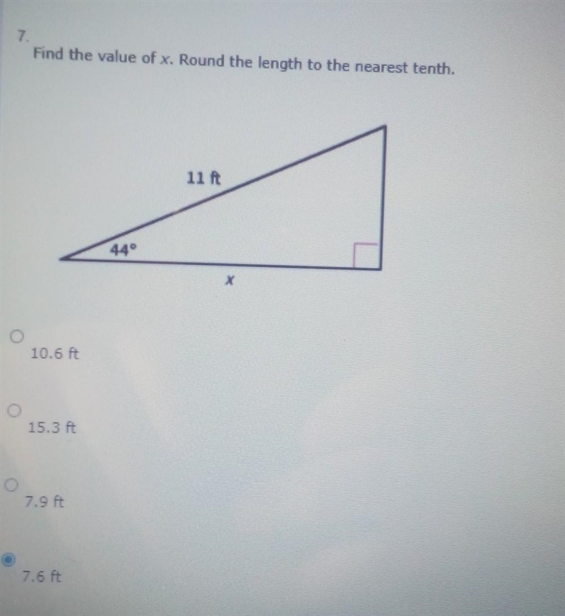 Find the value of x. round the length to the nearest tenth. PLZ HELP ME. ​-example-1