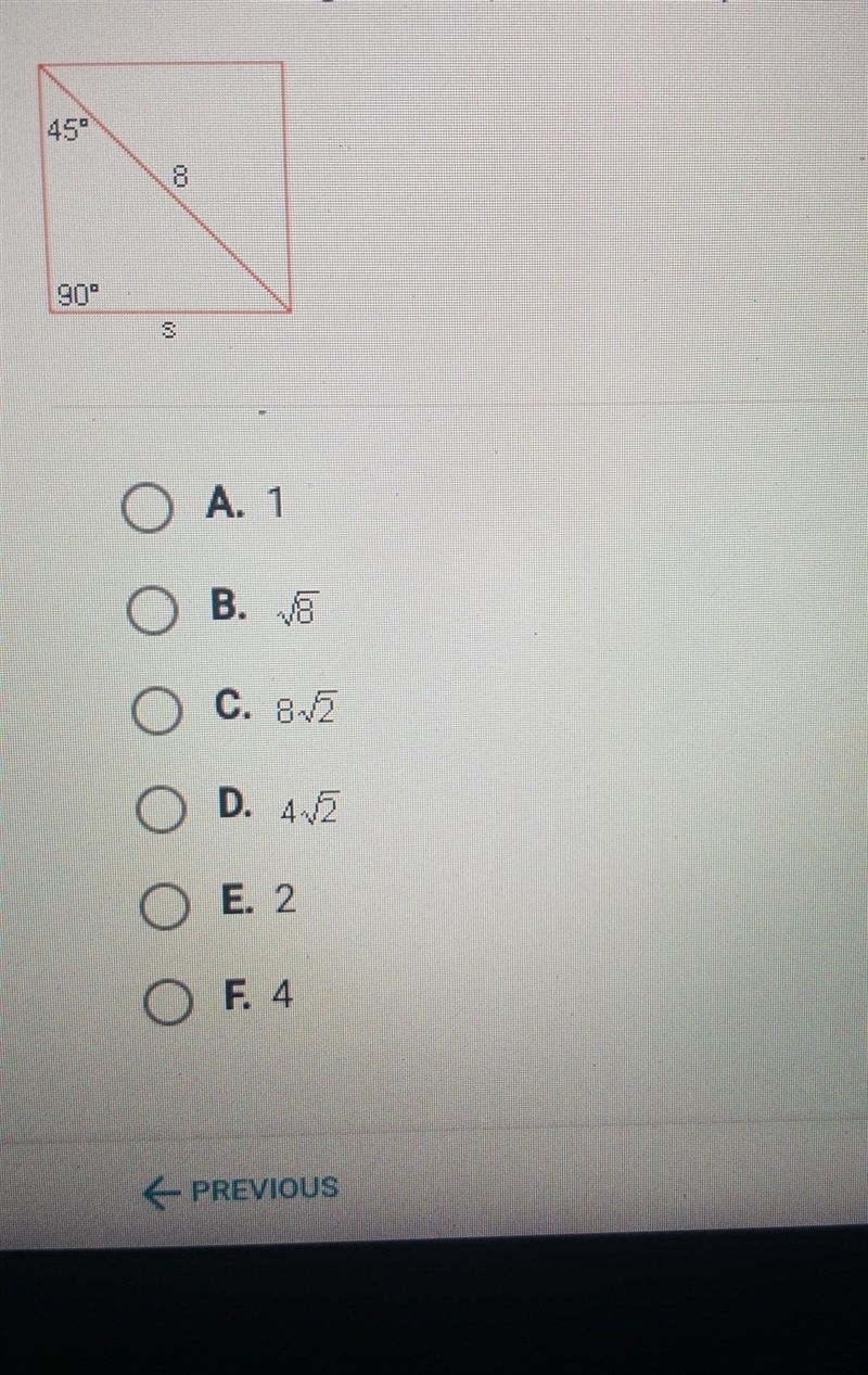 What is the lengthy of side s of the square below ​-example-1