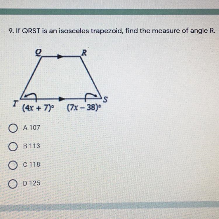 Need help finding measure of angle R.-example-1