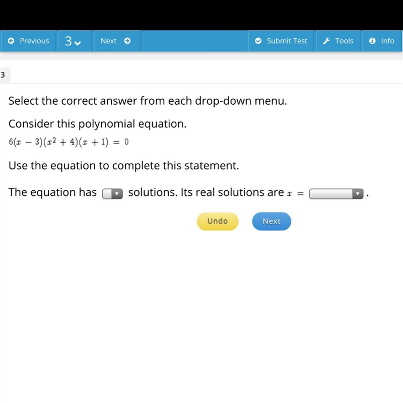 Consider this polynomial equation. Use the equation to complete this statement. The-example-1