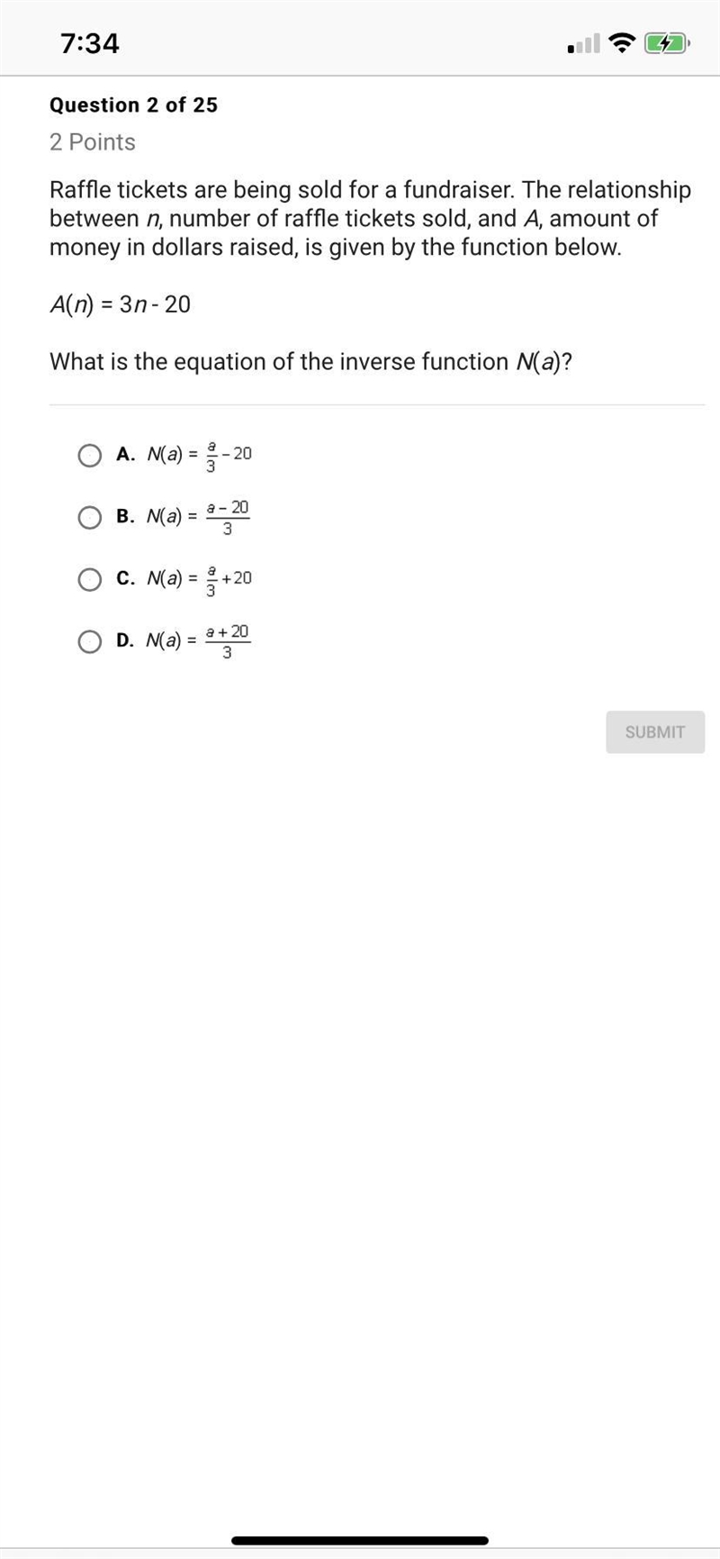 raffle tickets are being sold for a fundraiser. The relationship between n, number-example-1