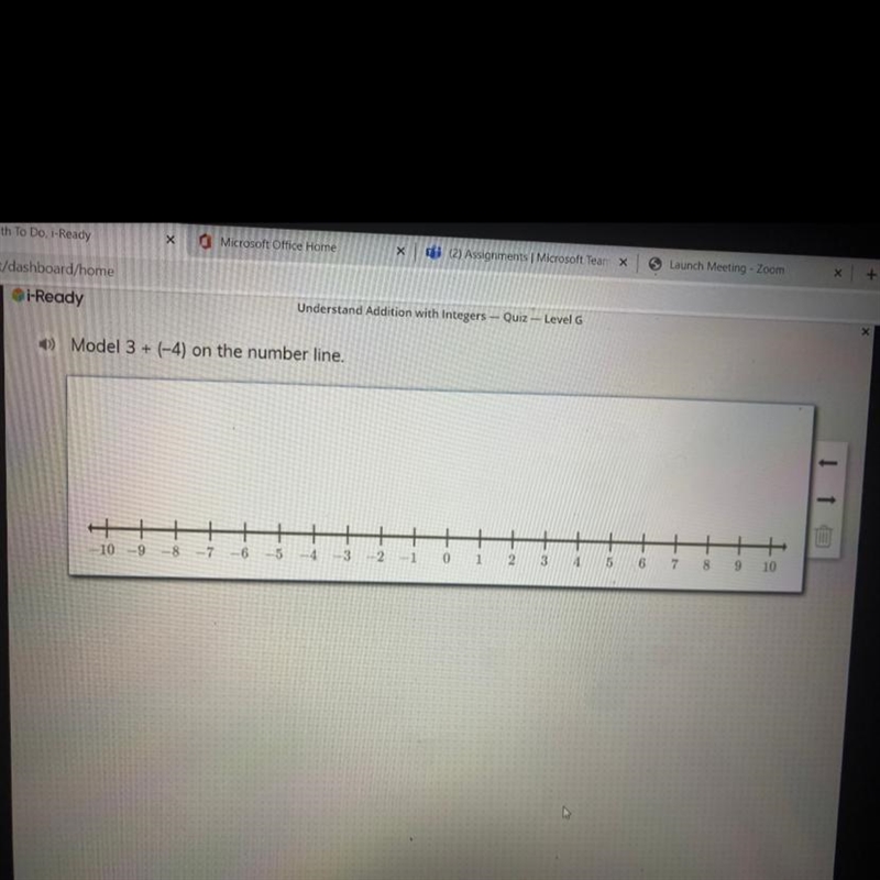 Model 3+ (-4) on the number line-example-1