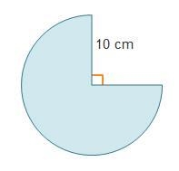 A composite figure has a radius of 10 cm. A circle with radius of 10 centimeters. One-example-1