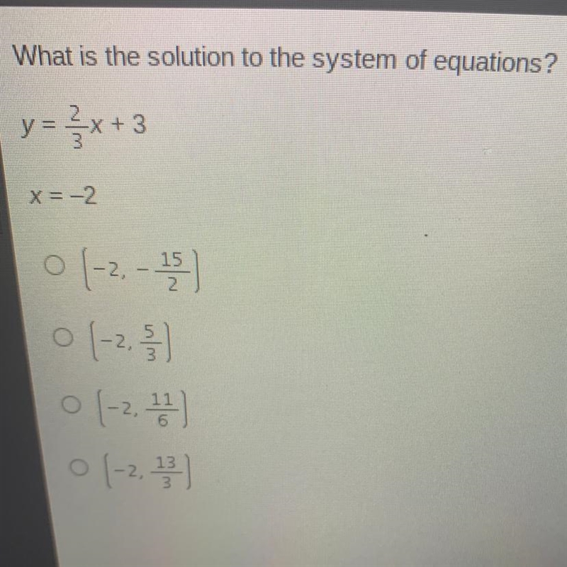 PLEASE HURRY IM ON A TIME LIMIT What is the solution to the system of equations? y-example-1