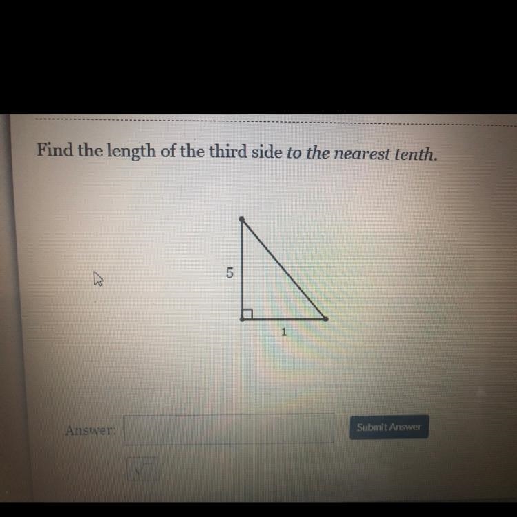 Find the length of the third side to the nearest tenth. 5 1-example-1