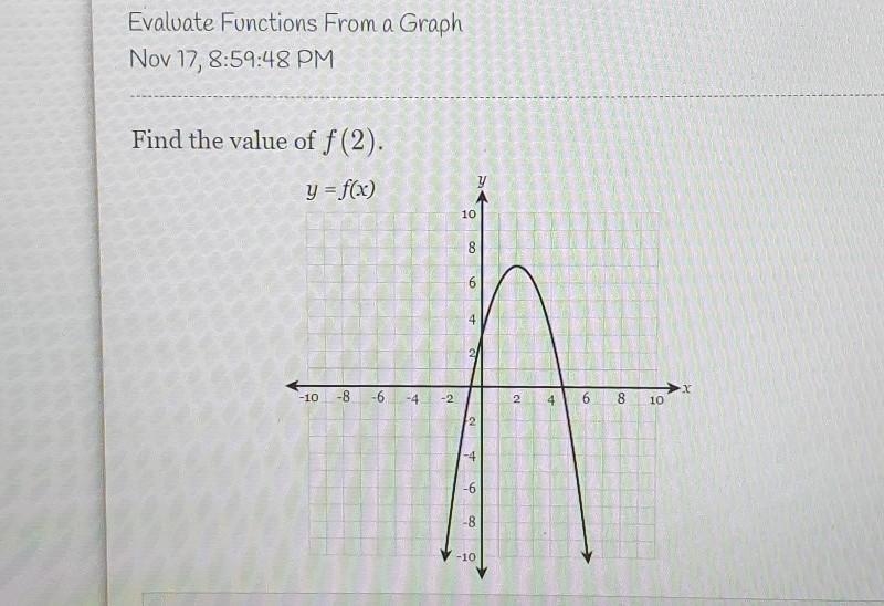 Find the value of f(2) y = f(x)​-example-1