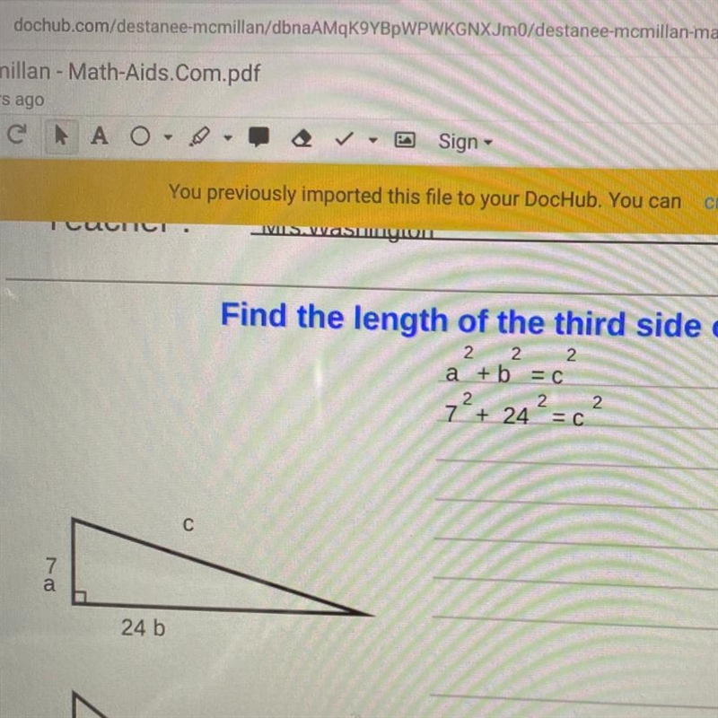 Find the length of the third side of the triangle-example-1