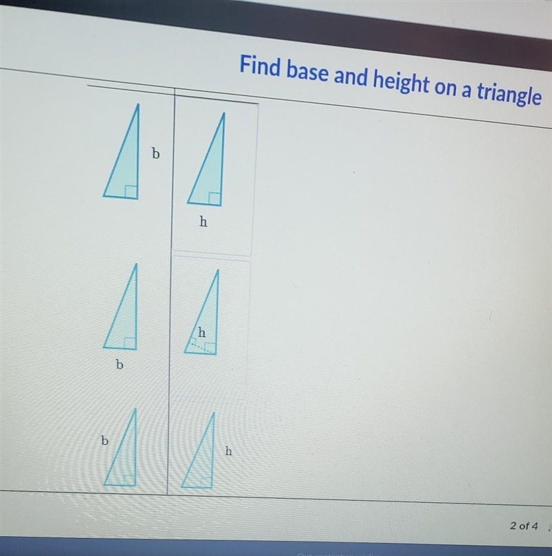 I need help on Finding the base and height ​-example-1