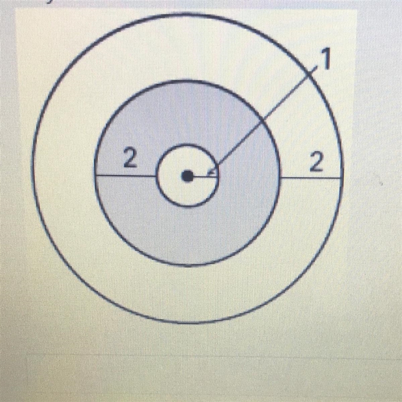 Shown in the picture below are three concentric (having the same center) circles. Let-example-1