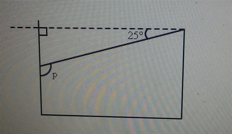 One side of a trapezoid has been extended and the dotted line forms a right angle-example-1