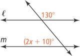 Please help!!! Find the value of x for which l || m.-example-2