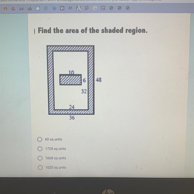 Find the area of the shaded region-example-1