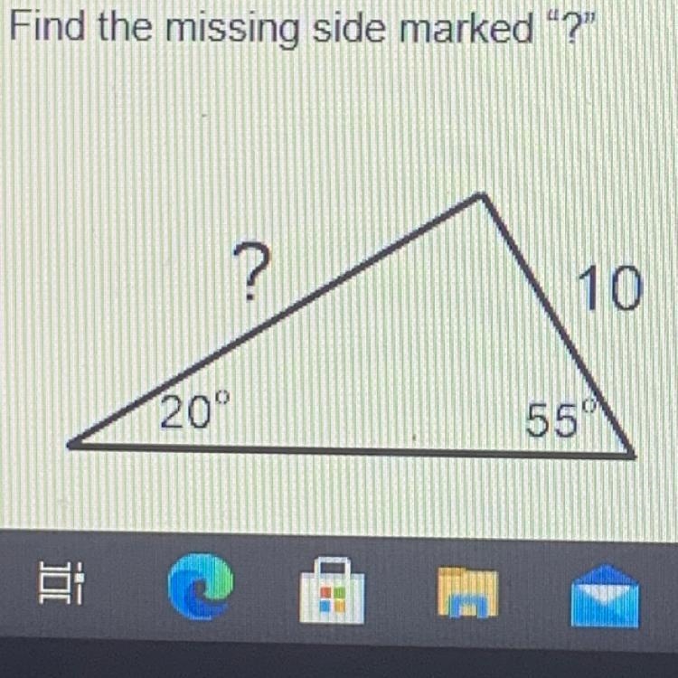 PLEASE HELP DONT SKIP Find the missing side marked "?"-example-1