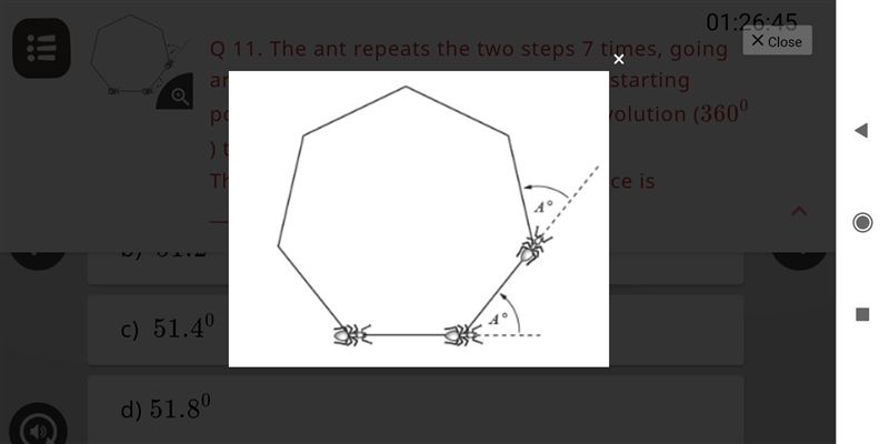 The ant repeats the two steps 7 times going around the polygon until it reaches its-example-1