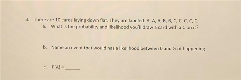 Probability Answer There are 10 cards laying down flat.-example-1