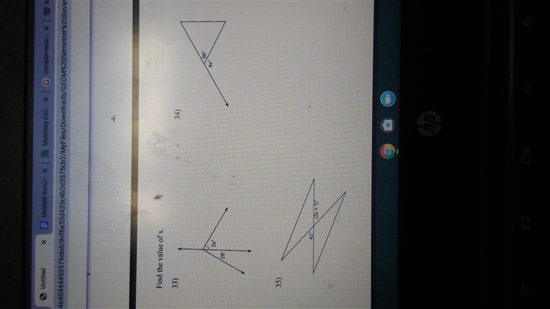 It says Find out the value of x-example-1