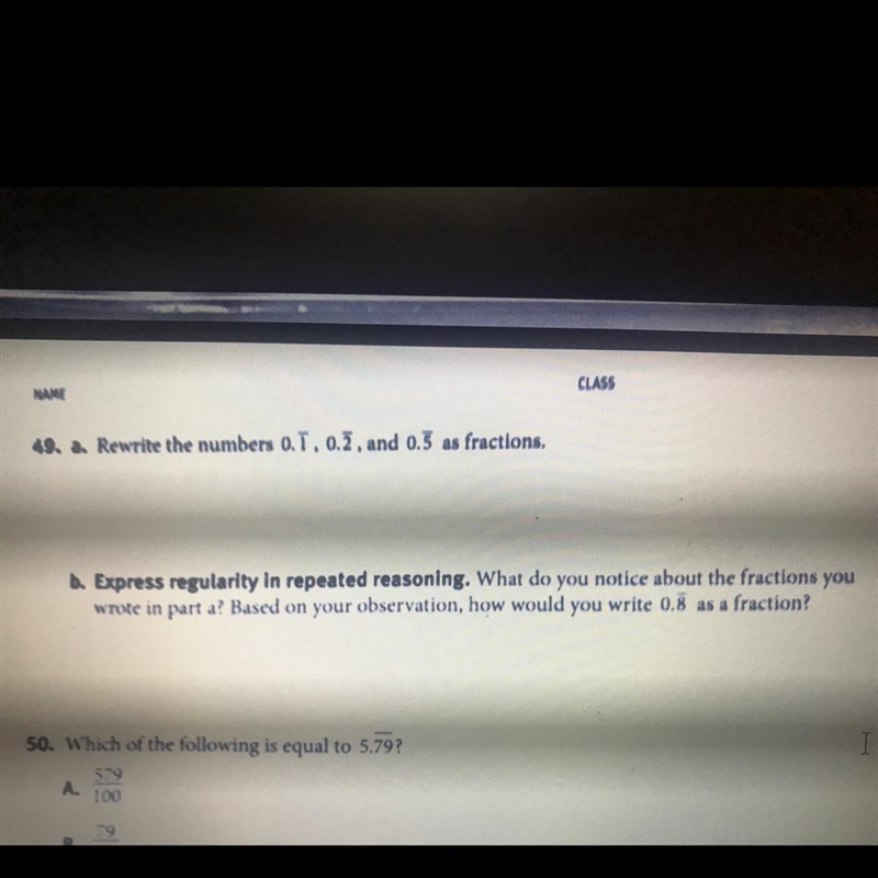 Rewrite the numbers as fractions.-example-1