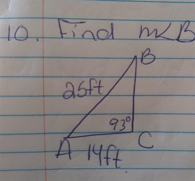 laws of Sines with find the angle find each measurement indicated. Round your answer-example-1