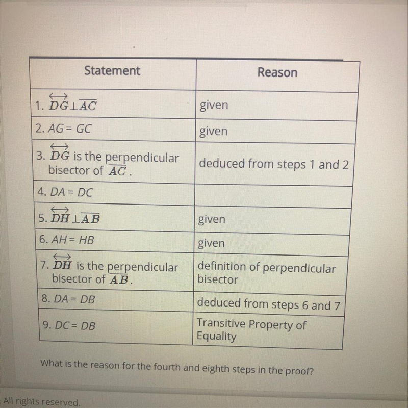 What is the reason for the fourth and eight steps in the proof?-example-1