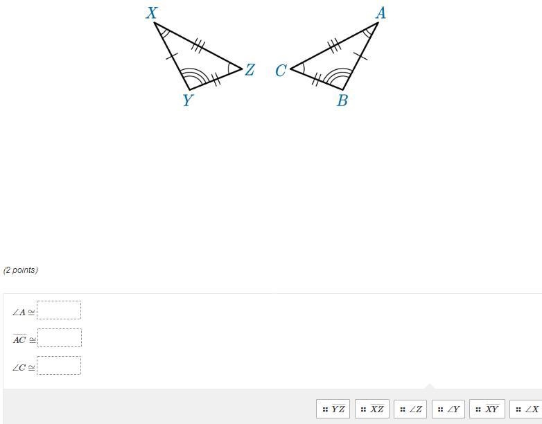 Complete the congruence statements below.-example-1