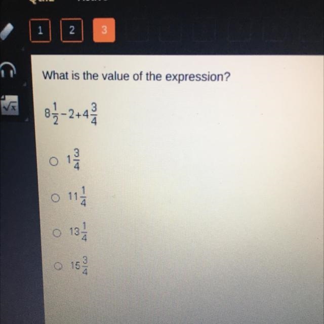 What is the value of the expression? 8 3 O 03-214 01 0111 132 O 3 0 16 لات-example-1