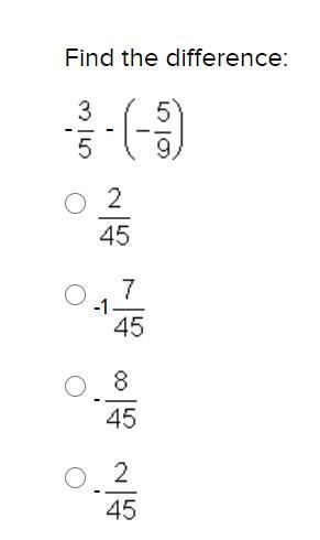 Find the difference: -3/5 - (-5/9)-example-1