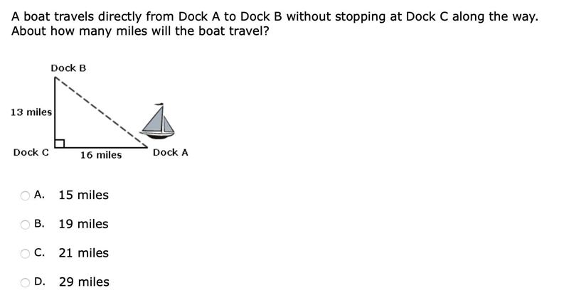 Question 32: Please help, a boat travels directly from Dock A to Dock B without stopping-example-1