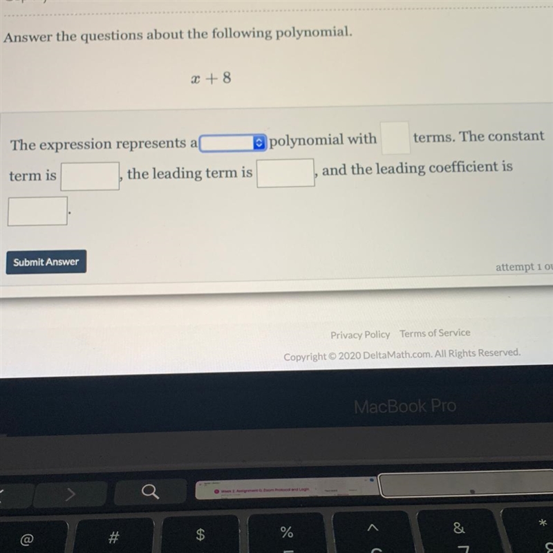 Answer the questions about the following polynomial. plz help!-example-1