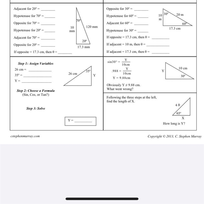 This is trigonometry! I need help with what it means when it says “adjacent for 20 degrees-example-1