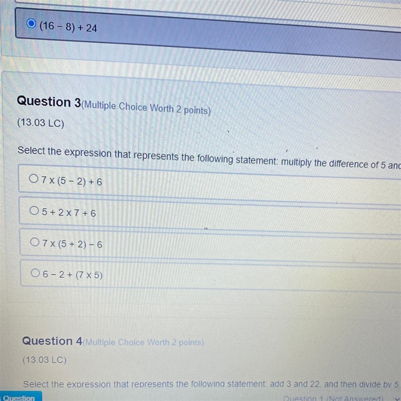 Select the expression that represents the following statement multiply the difference-example-1