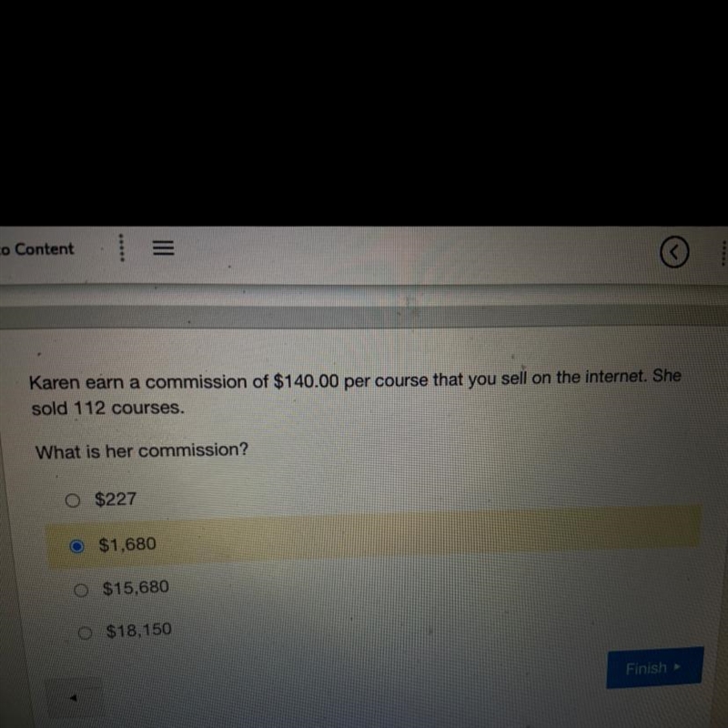 Karen earn a commission of $140.00 per course that you sell on the internet. She sold-example-1