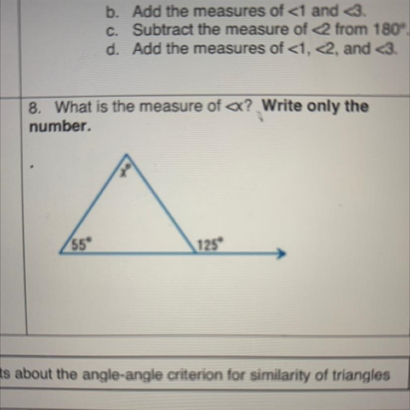 8. What is the measure of number. 55° 125°-example-1