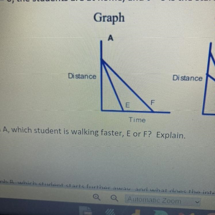 Which Student is walking Faster E or F-example-1