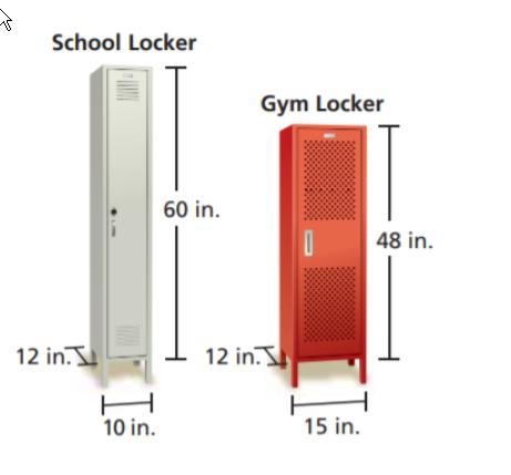 Please hurry 50 points for the correct answer! Which locker has the larger capacity-example-1