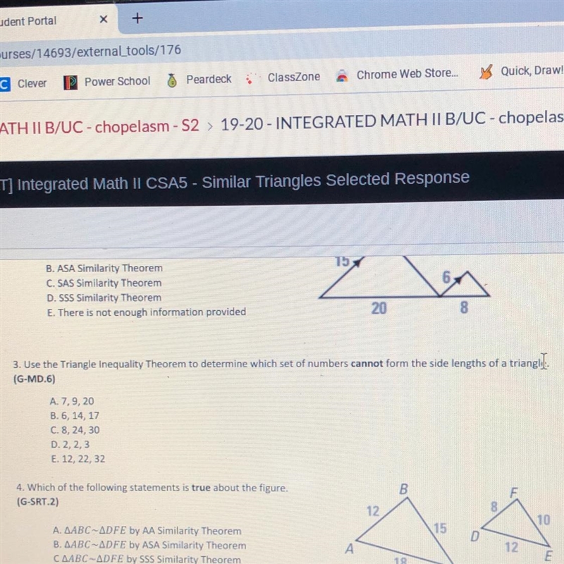 PLEASE HELP!! Use the Triangle Inequality Theorem to determine which set of numbers-example-1