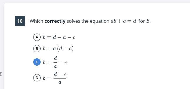 Ab+c=d solve for b thank you-example-1