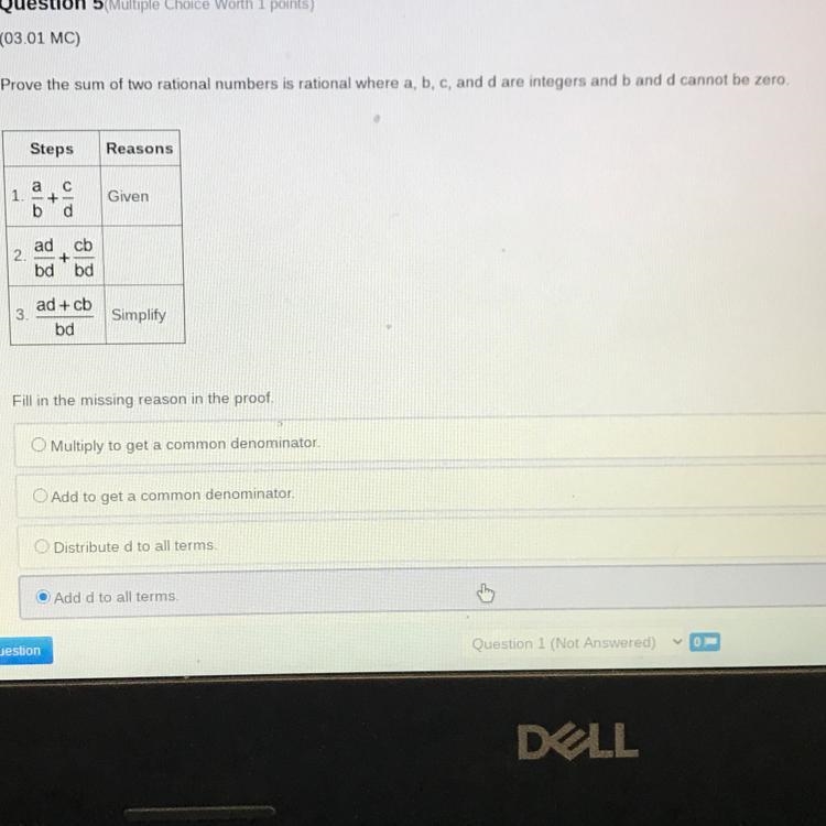 Please help due today Prove the sum of two rational numbers is rational where a, b-example-1