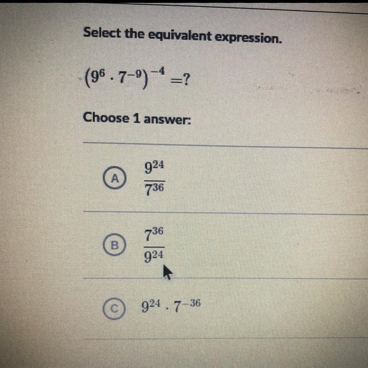 Select the equivalent expression.-example-1