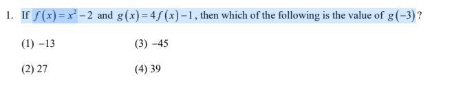 If f(x)= x^2 and g(x) = 4f (x)-1 then which of the following is the value of g (-3) view-example-1