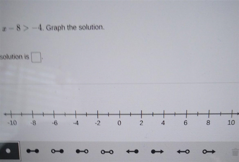 Solve x - 8-4. Graph the solution please!​-example-1