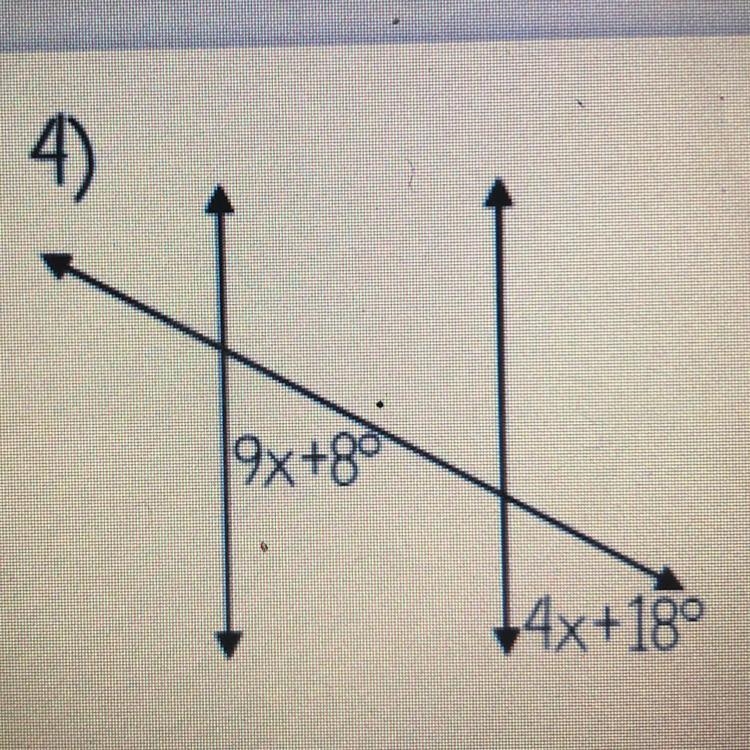 Can someone tell me how to set up this corresponding angle? Solve for x? And tell-example-1